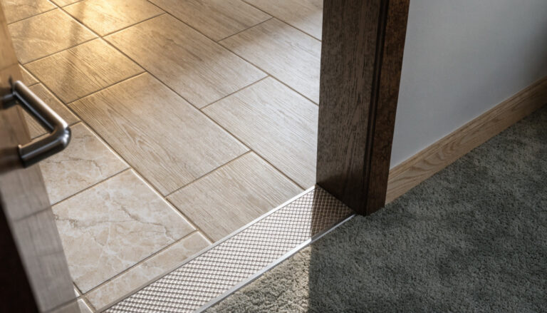 Flooring samples arranged by room type