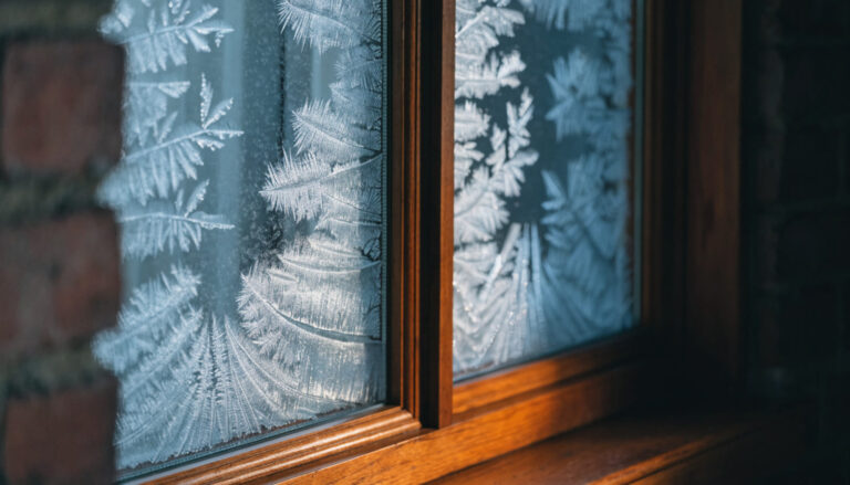 Window frame samples with glazing panes